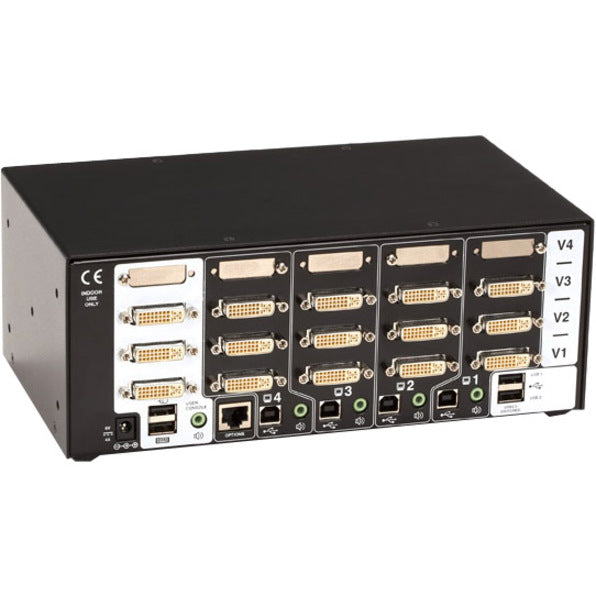 Black Box KV2304A ServSwitch Wizard Dual-Link DVI Tri-Head with USB True Emulation, 4 Computers Supported, 2 Year Warranty