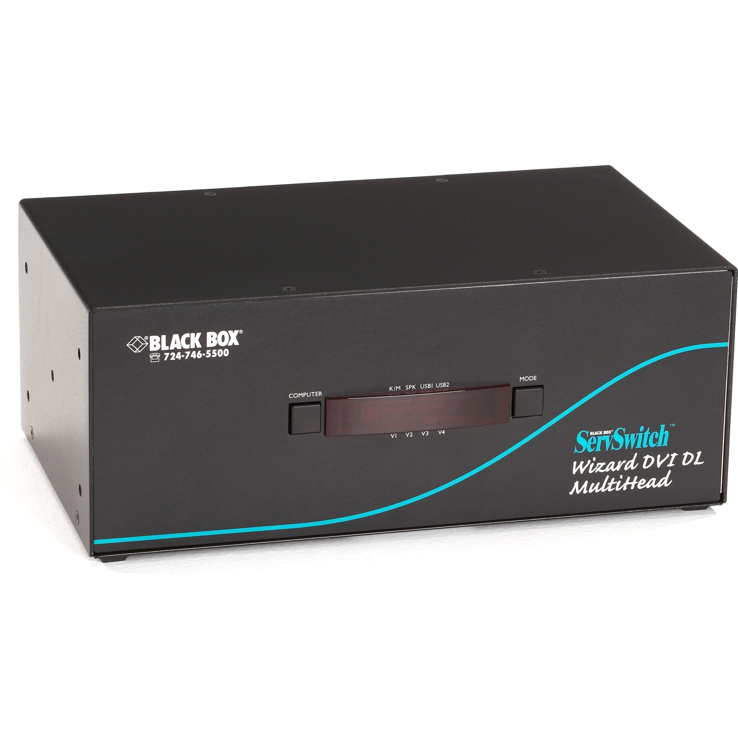 Black Box KV2404A ServSwitch Wizard Dual-Link DVI Quad-Head with USB True Emulation, WQXGA, 2560 x 1600, 2 Year Warranty