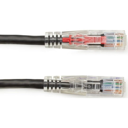 Side-by-side comparison of GigaTrue 3 Cat.6 cable connectors showing LockPORT security system integration