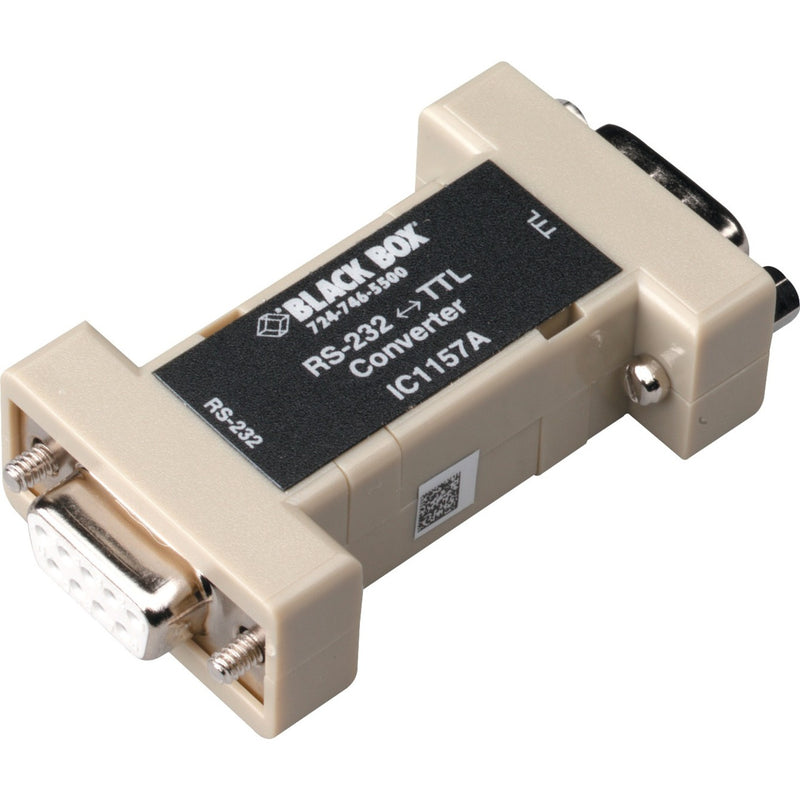 Black Box IC1157A RS-232 to TTL bidirectional converter with DB9 connectors in beige housing with black label