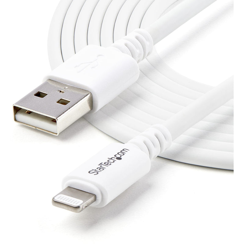 Full length view of StarTech.com Lightning cable showing flexible design and both connectors