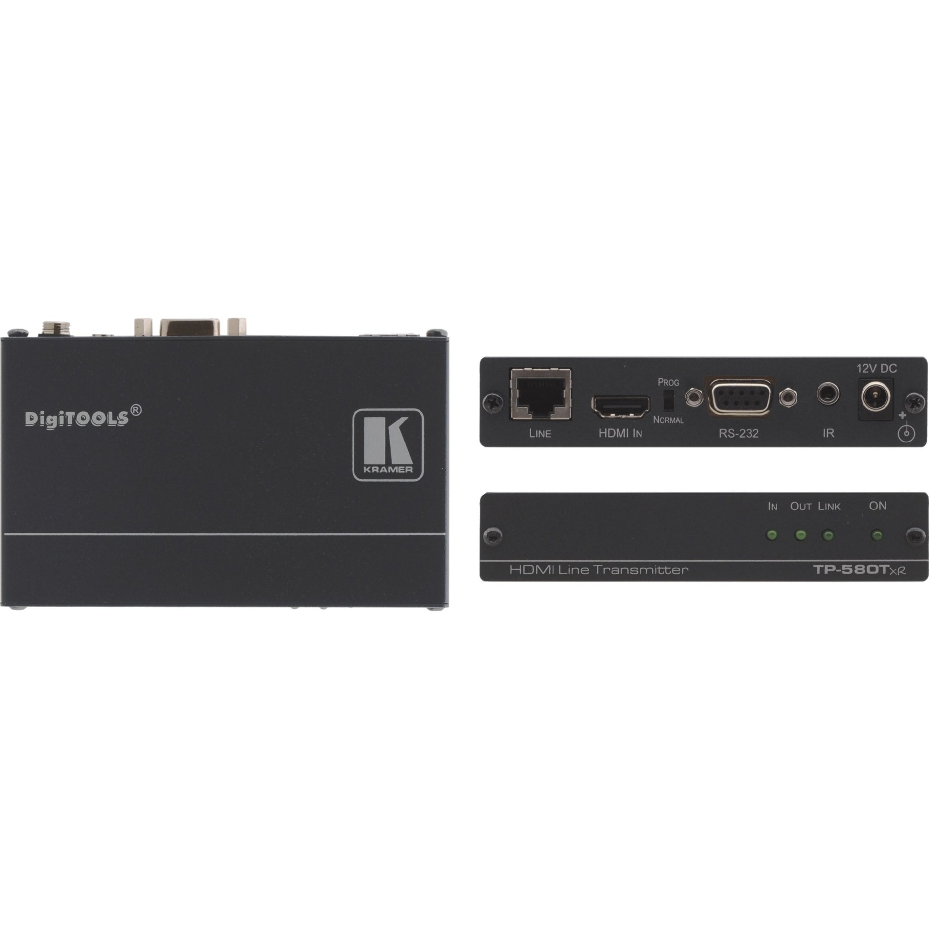 Kramer TP580TXR Video Extender Transmitter, Full HD, 1920 x 1080, HDMI In, Serial Port, Network (RJ-45), Category 7