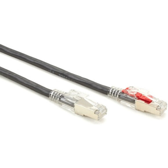 Side-by-side comparison of locked and unlocked GigaTrue 3 CAT6A cable ends