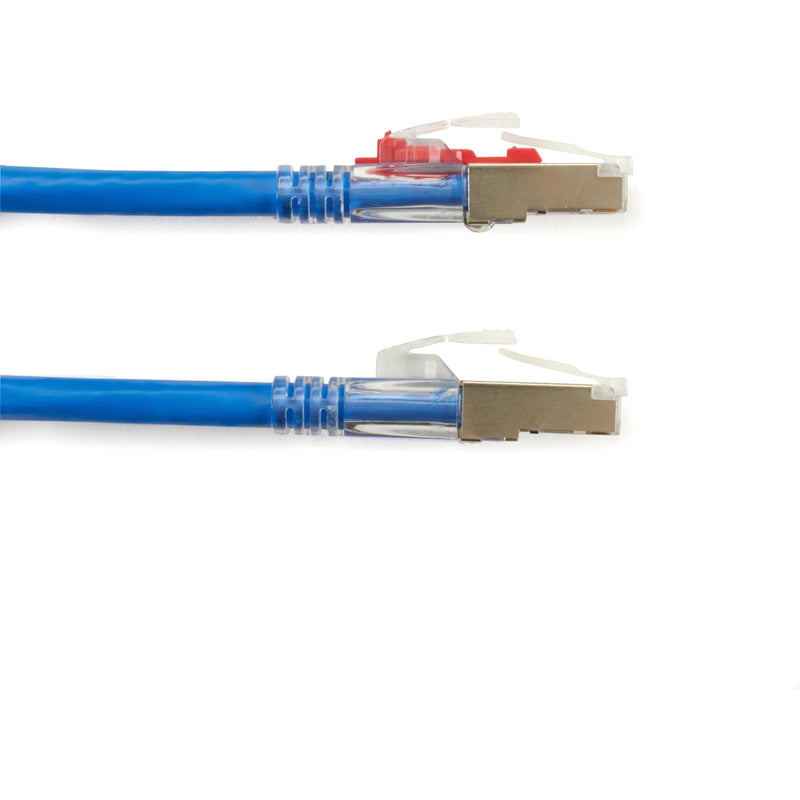 Detailed close-up of CAT6A connector showing internal locking mechanism structure