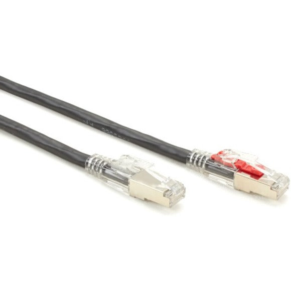 Detailed view of GigaTrue 3 CAT6A cable ends showing standard and security-enabled connectors