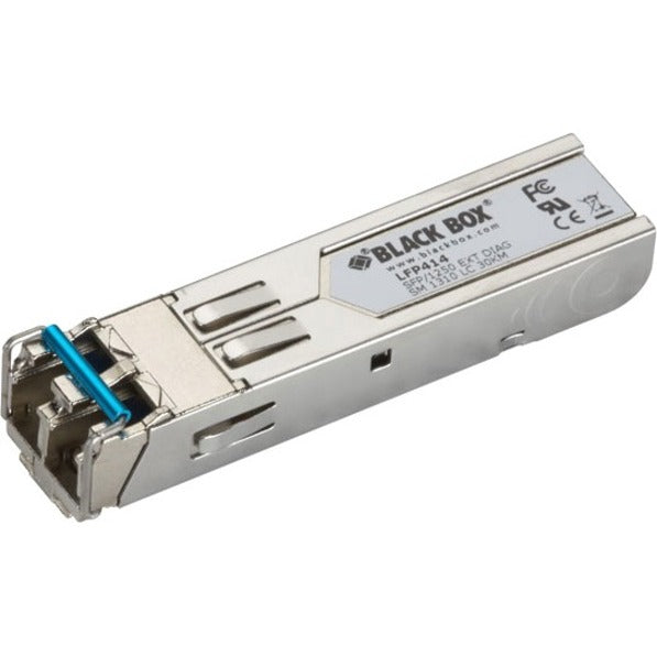 Black Box LFP414 SFP transceiver module with LC connector interface and metallic silver housing