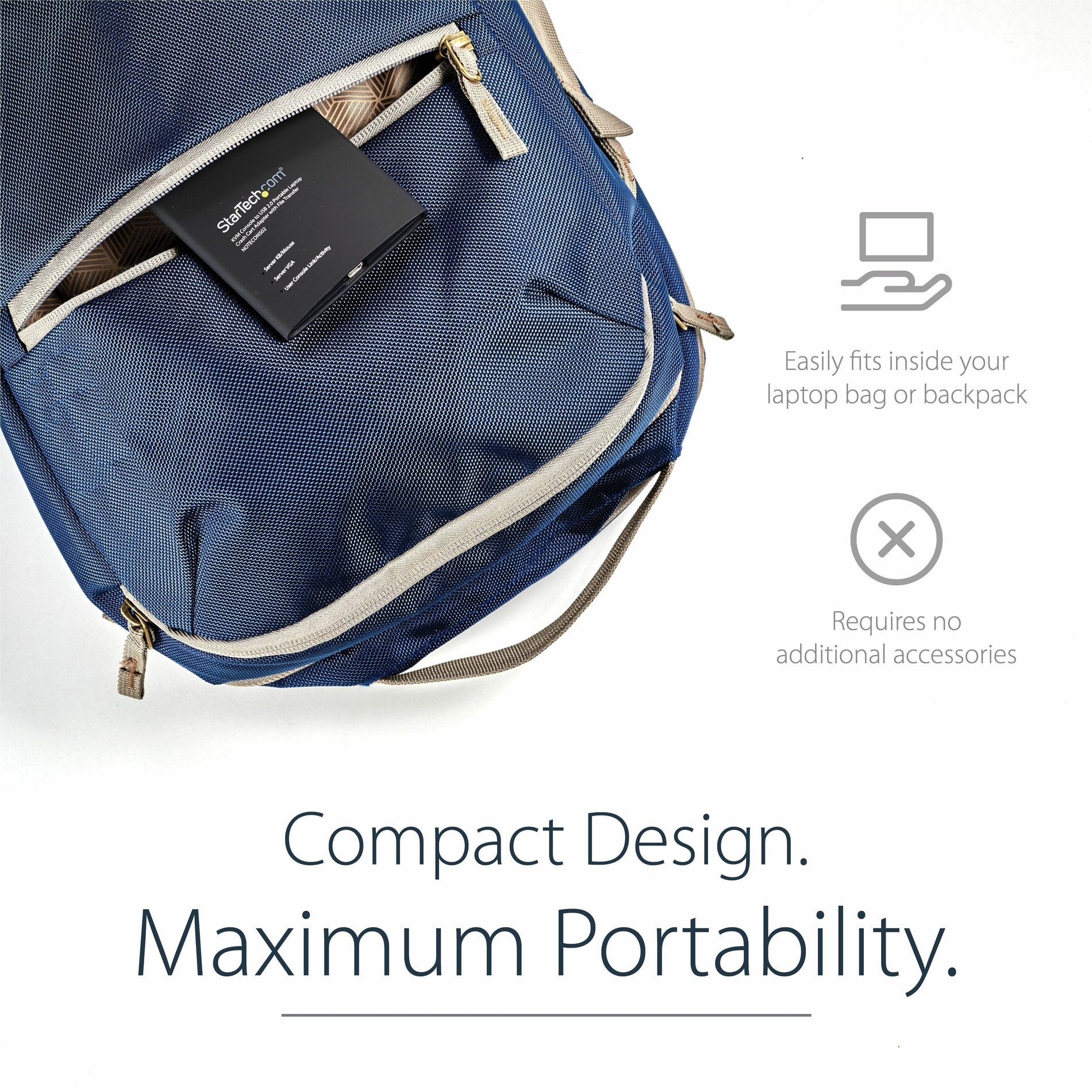 StarTech.com NOTECONS02 USB Crash Cart Adapter, Portable KVM Console with File Transfer