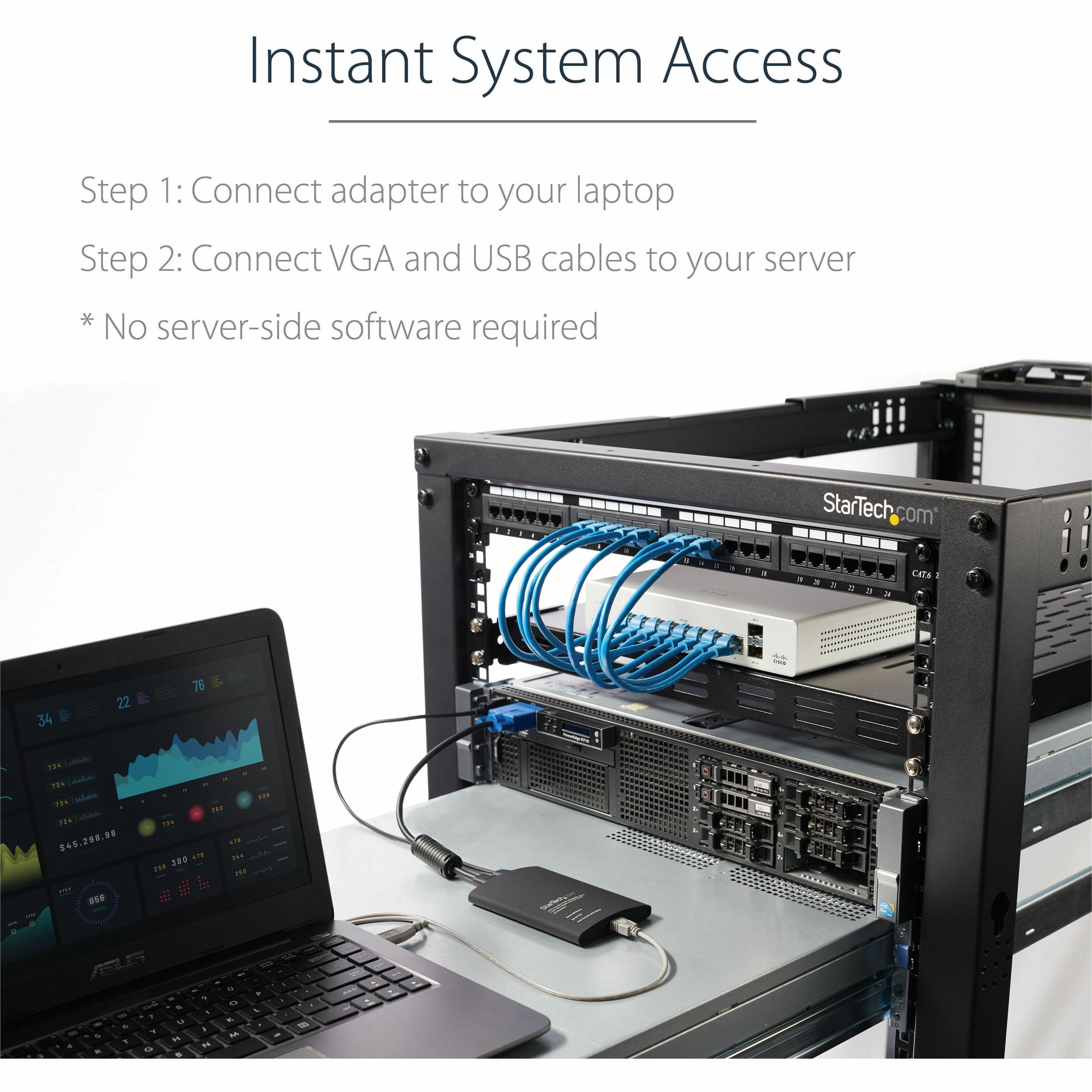 StarTech.com NOTECONS02 USB Crash Cart Adapter, Portable KVM Console with File Transfer