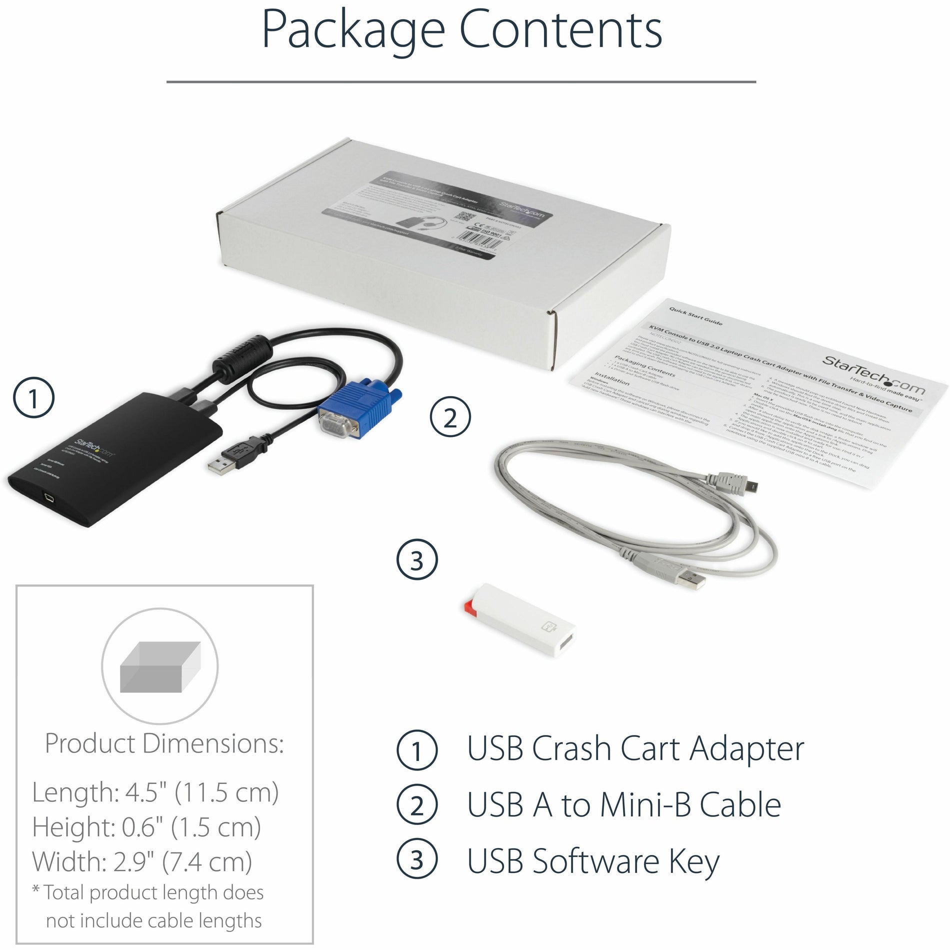 StarTech.com NOTECONS02 USB Crash Cart Adapter, Portable KVM Console with File Transfer