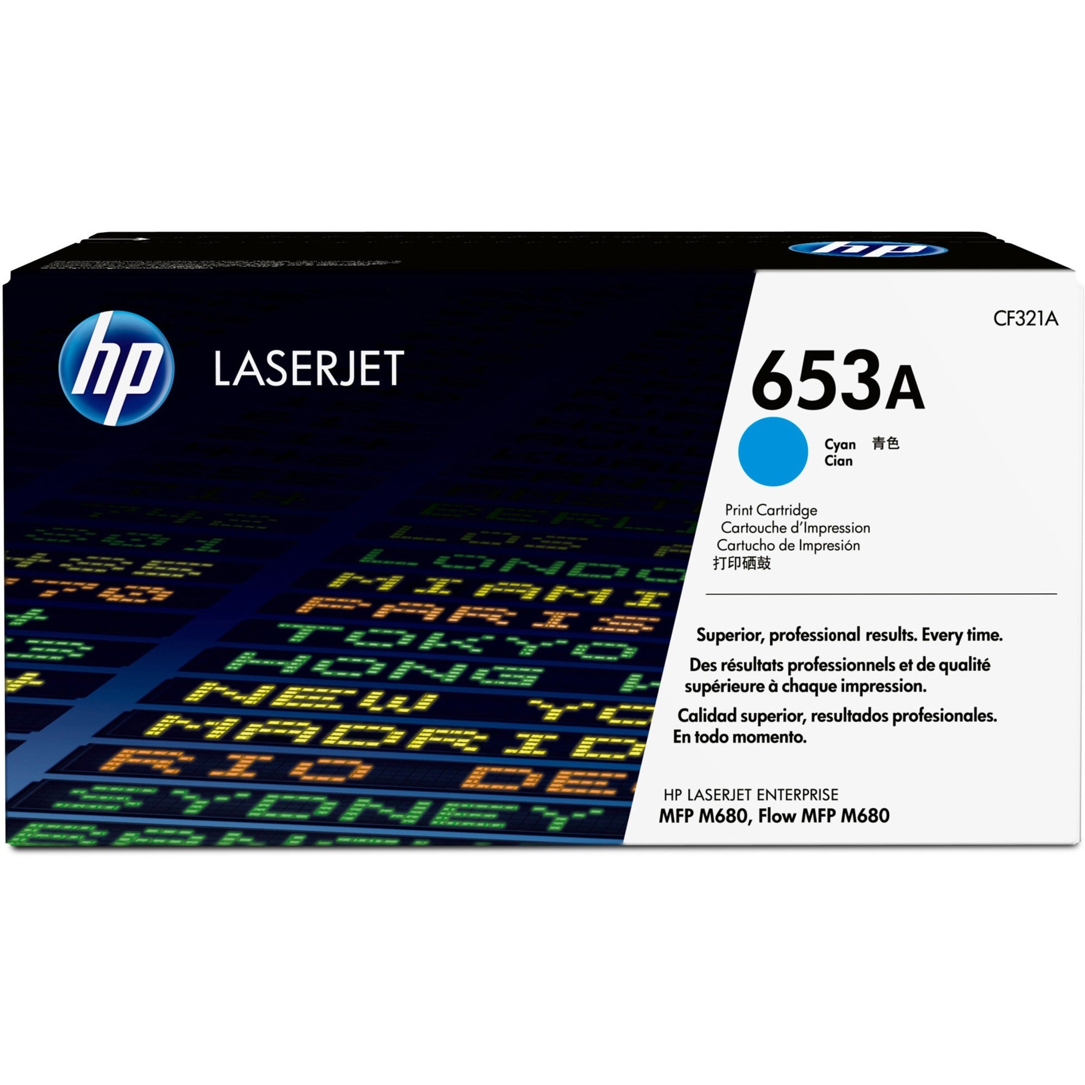 HP CF321A 653A Cyan Toner Cartridge 11500 Pg Yld HP CF321A 653A Cyan Tonerpatron 11.500 Sd. Yld.