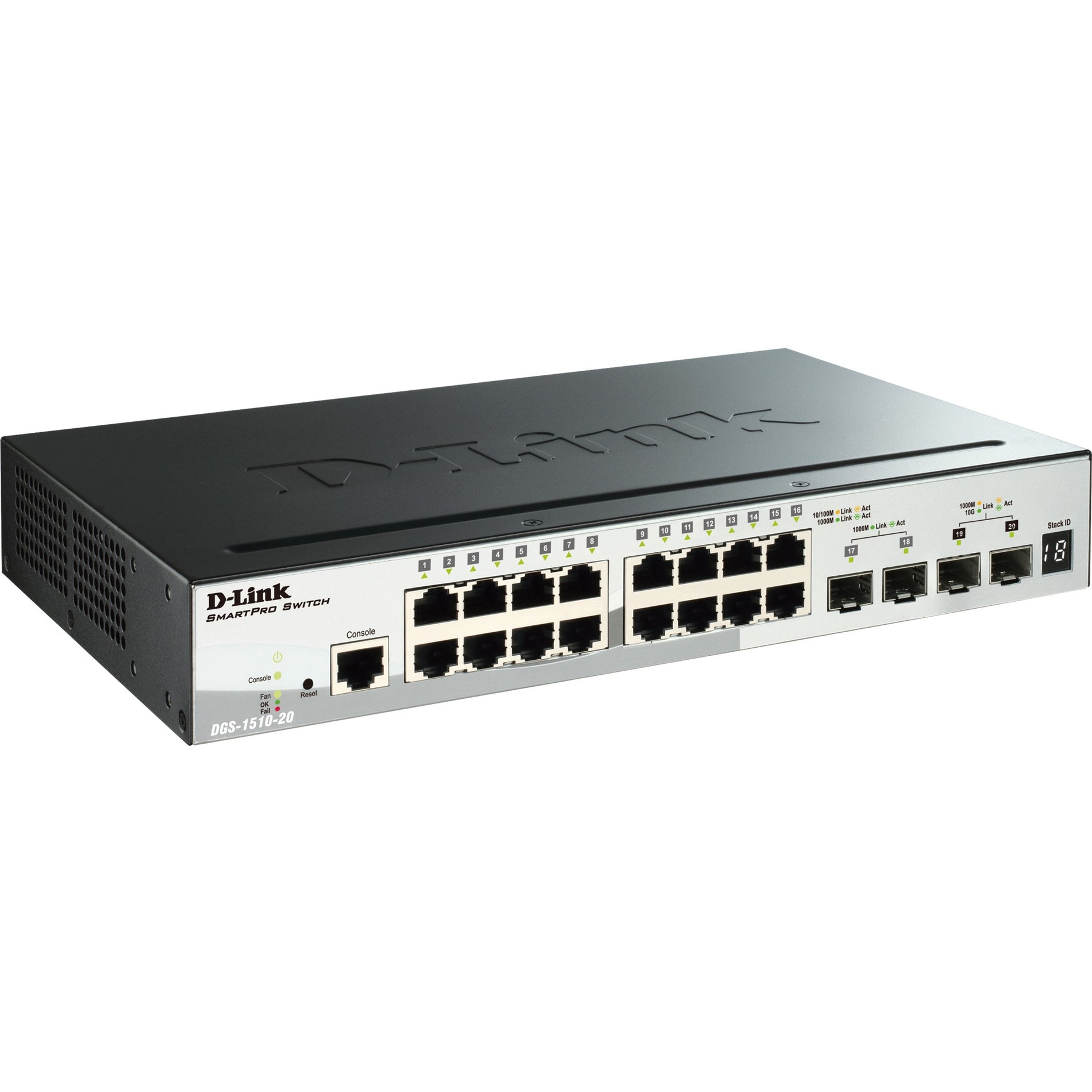 D-Link（ディーリンク） DGS-1510-20（DGS-1510-20） SmartPro（スマートプロ） Ethernet Switch（イーサネットスイッチ） 20-Port（20 ポート） Gigabit（ギガビット） 2x 10G SFP+ Slots（2x 10G SFP+ スロット）