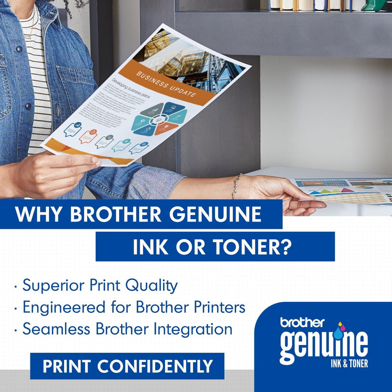 Business setting showing printed documents with Brother toner quality