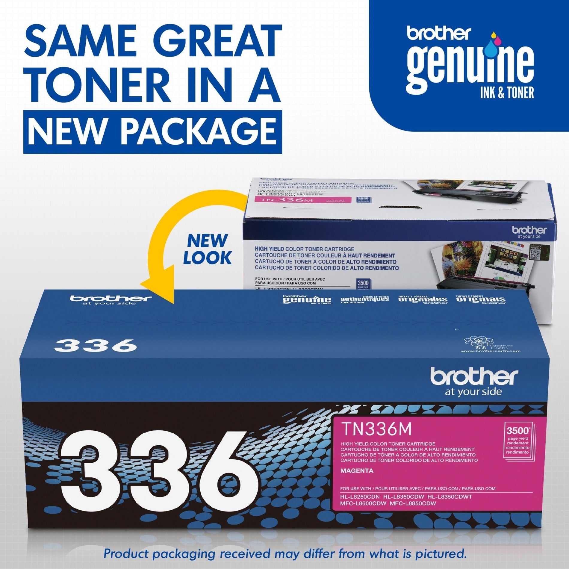 New Brother TN336M toner cartridge packaging design comparison-alternate-image3