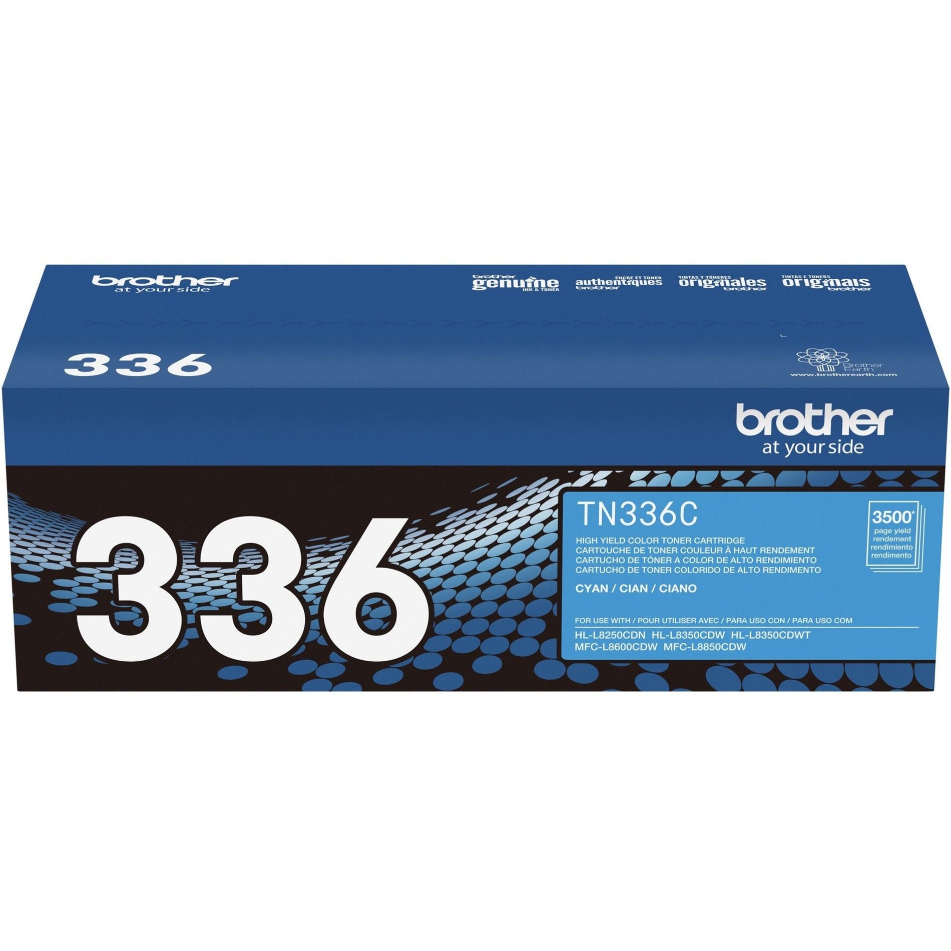 Brother TN336C genuine toner cartridge packaging highlighting authenticity features-alternate-image8