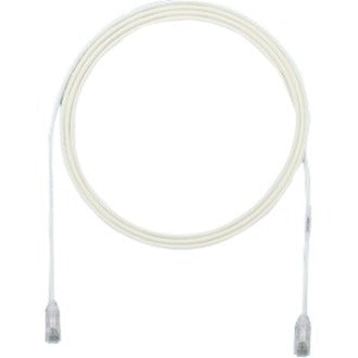 Panduit Cat.6 UTP network patch cable in off-white color with clear protective boots and RJ-45 connectors