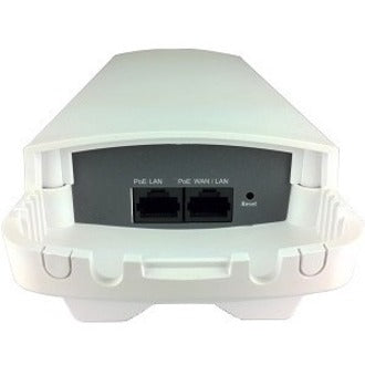 Bottom view of OWL-300ANP showing dual ethernet ports for PoE and LAN connectivity