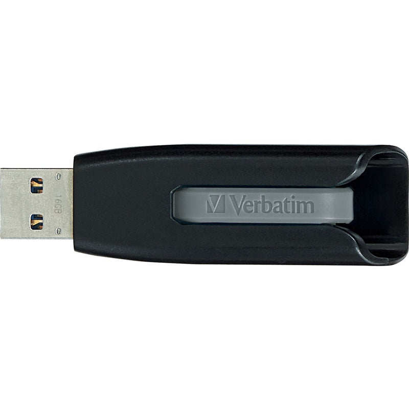 Detailed view of Verbatim USB drive connector and sliding mechanism