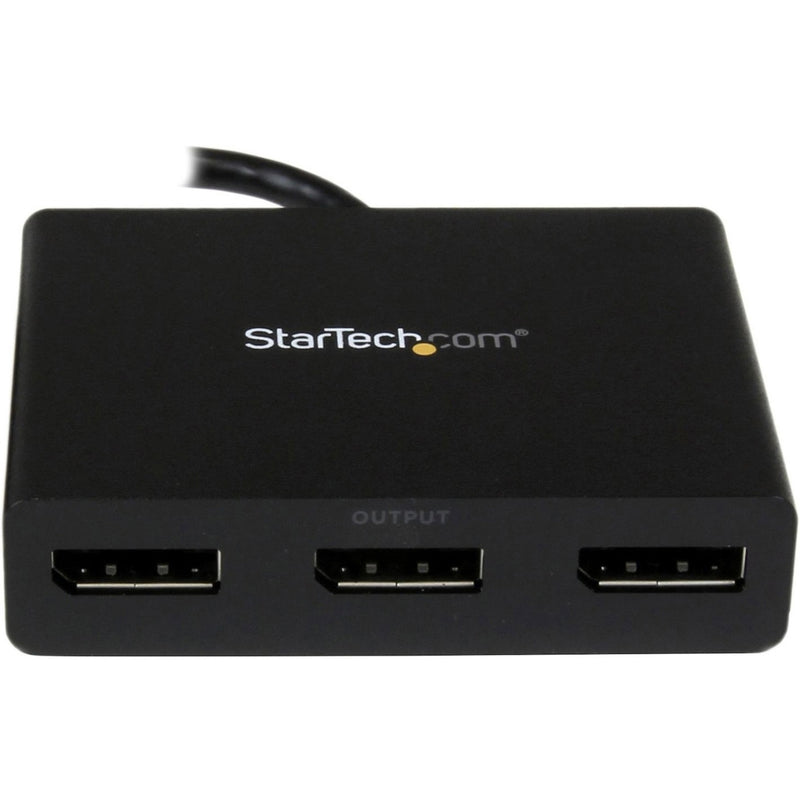 Close-up view of StarTech.com MST hub output ports and branding