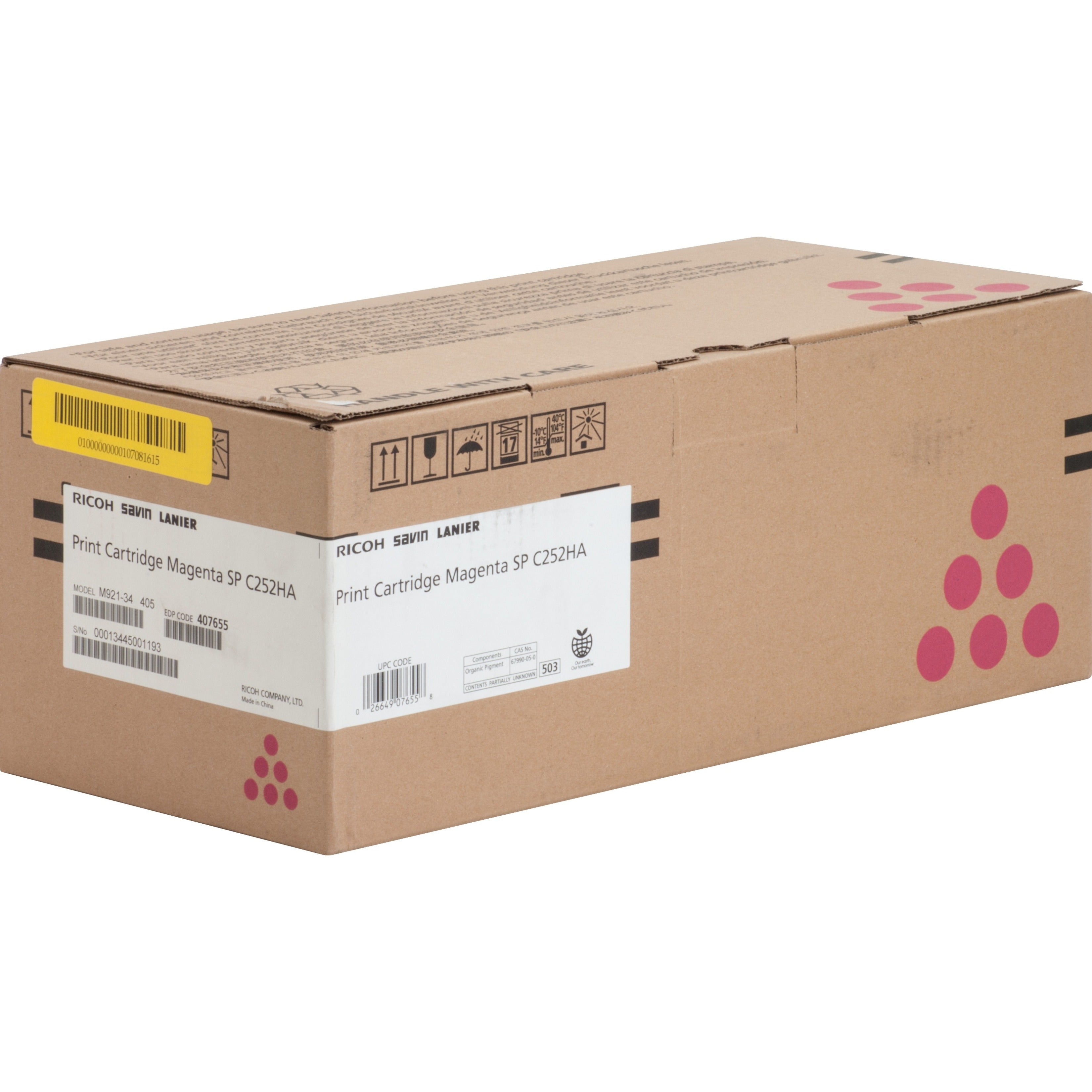 Ricoh SP C252HA Original Magenta Toner Cartridge, 6000-Page Yield, Laser Print Technology, Compatible with SPC252DN/SF Printers - 407655 (1 Year Warranty)