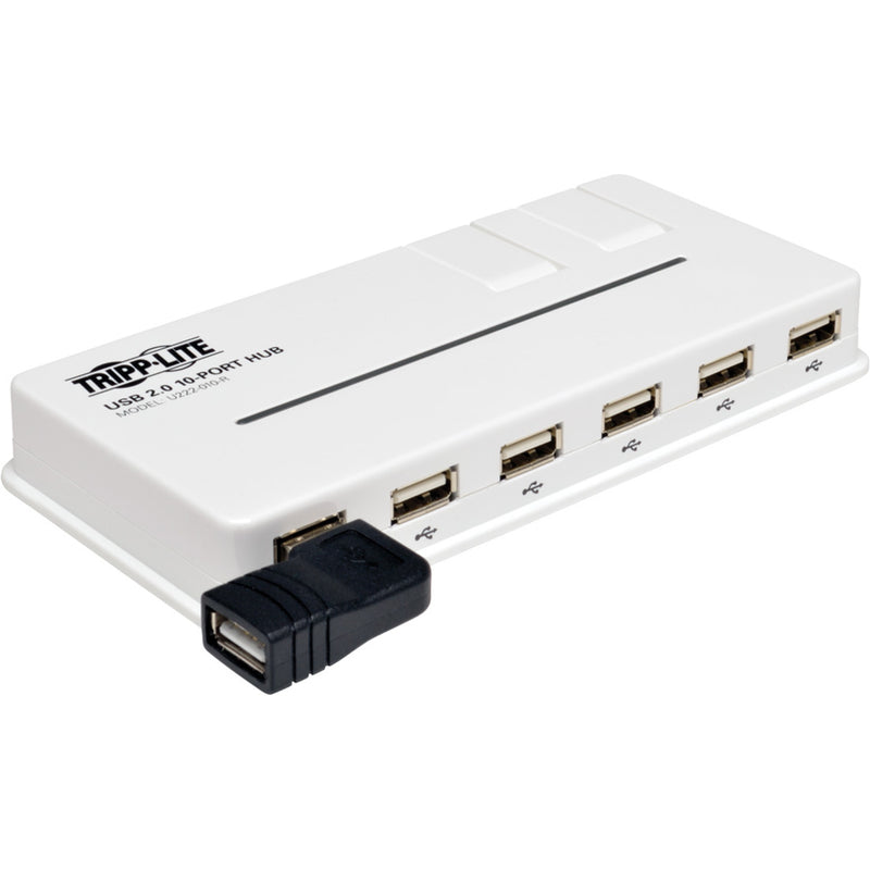 USB adapter connected to a white multi-port USB hub