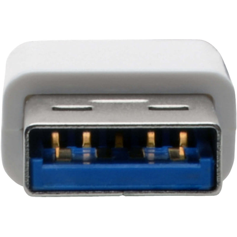 Close-up of USB 3.0 connector on Tripp Lite network adapter