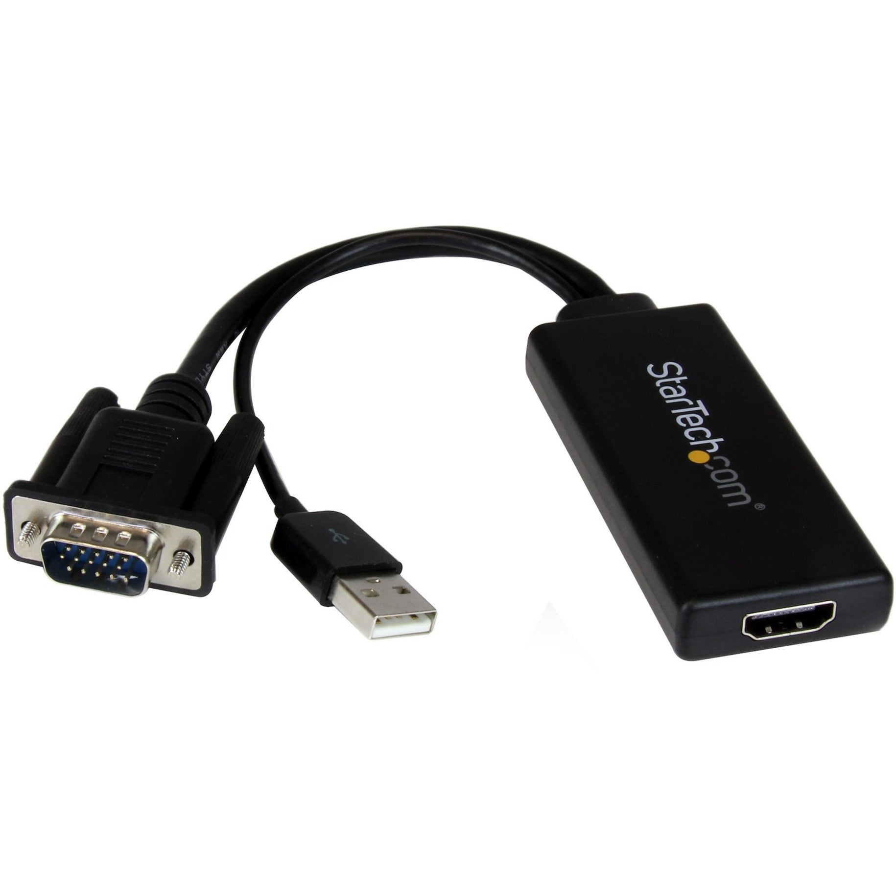 StarTech.com VGA2HDU VGA to HDMI Adapter with USB Power & Audio Active Schwarz