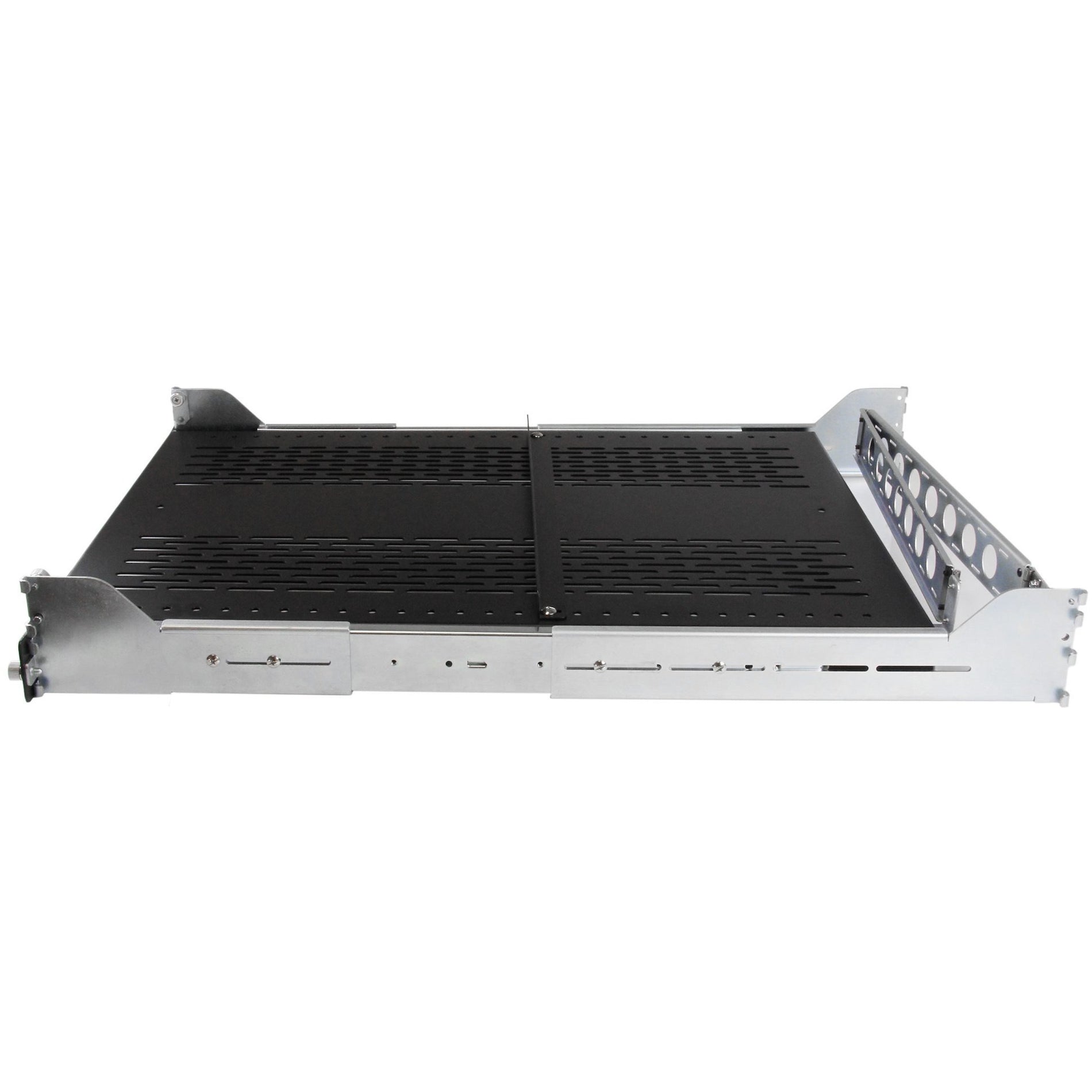 StarTech.com UNISLDSHF192 Rack Shelf, Vented Sliding with Cable Management Arm - 50lbs / 22.7kg, Adjustable Mounting Depth