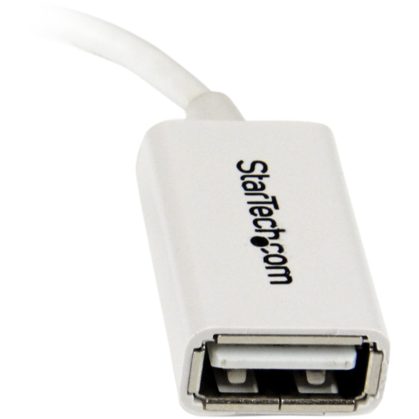 StarTech.com UUSBOTGW 5in White Micro USB to USB OTG Host Adapter M/F, Data Transfer Adapter