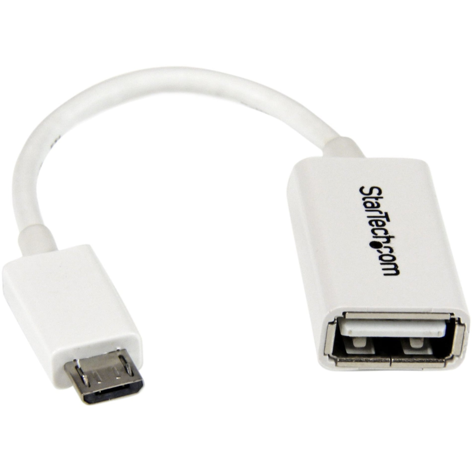 StarTech.com UUSBOTGW 5in White Micro USB to USB OTG Host Adapter M/F, Data Transfer Adapter