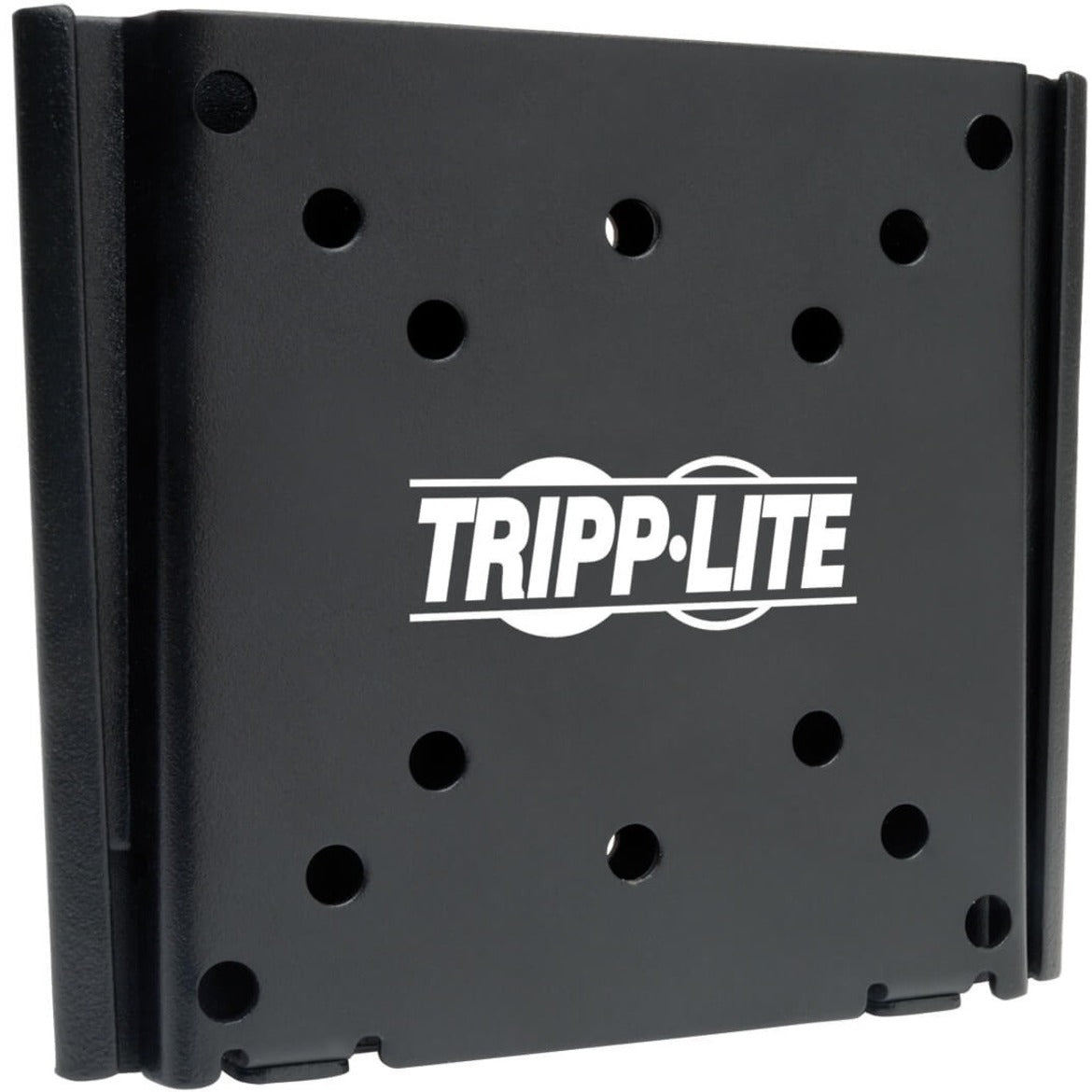 Front view of Tripp Lite DWF1327M fixed wall mount showing VESA hole pattern and black powder-coated finish-alternate-image1