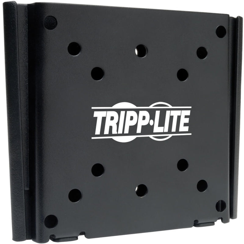 Front view of Tripp Lite DWF1327M fixed wall mount showing VESA hole pattern and black powder-coated finish