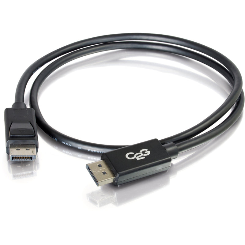 Full length view of 3ft DisplayPort cable showing both connectors and cable flexibility