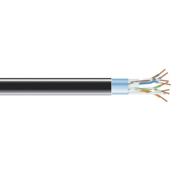 Musta laatikko EVNSL0508A-1000 CAT5e 350-MHz Kiinteä Massa-kaapeli EMI/RF Suojaus 1000 ft Kääntö