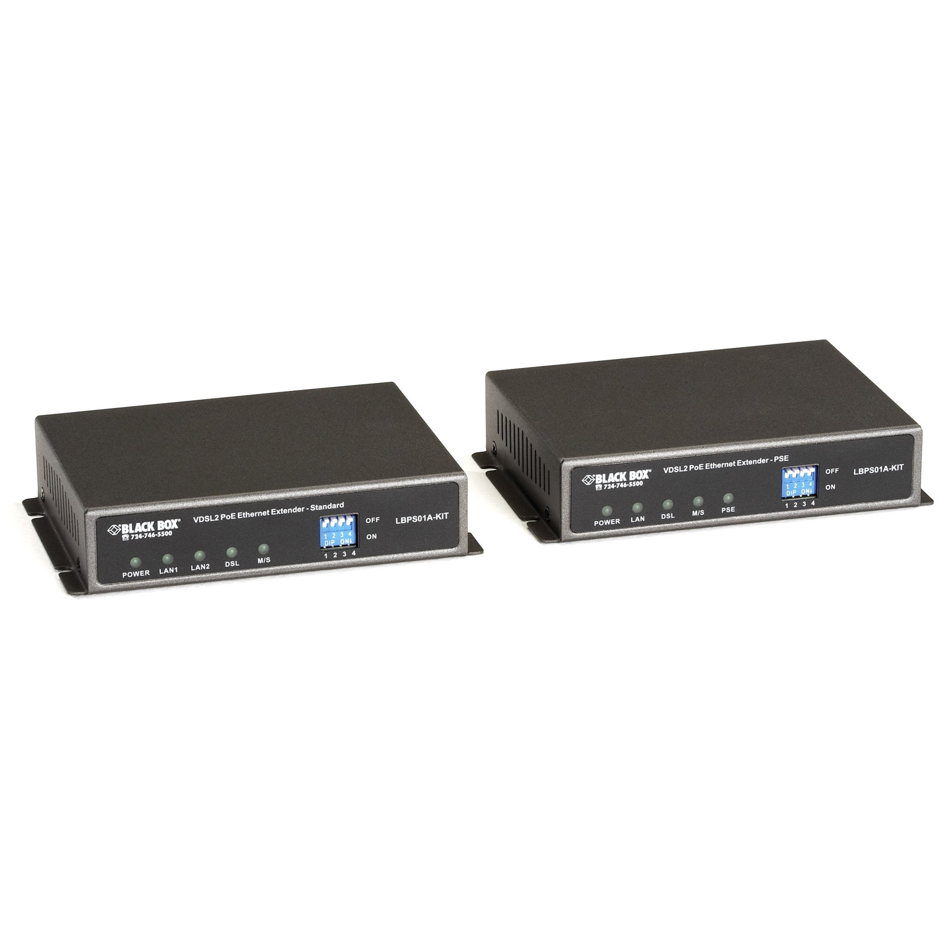 Kit de Extensor Ethernet PoE Black Box LBPS01A-KIT Extiende Ethernet hasta 500 pies