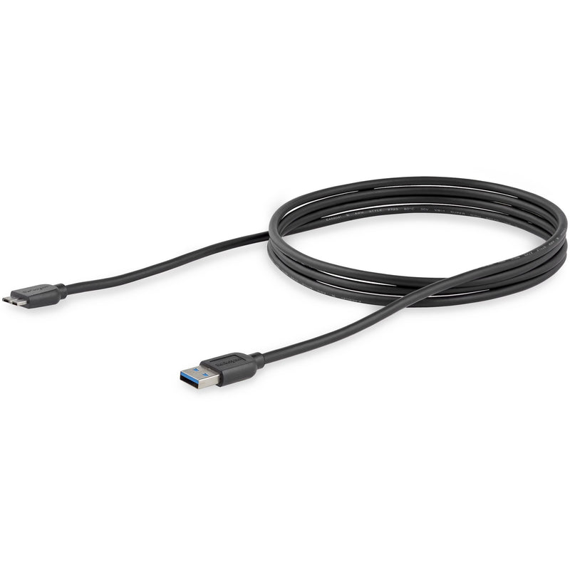 Full length view of slim USB 3.0 cable showing flexible design and length