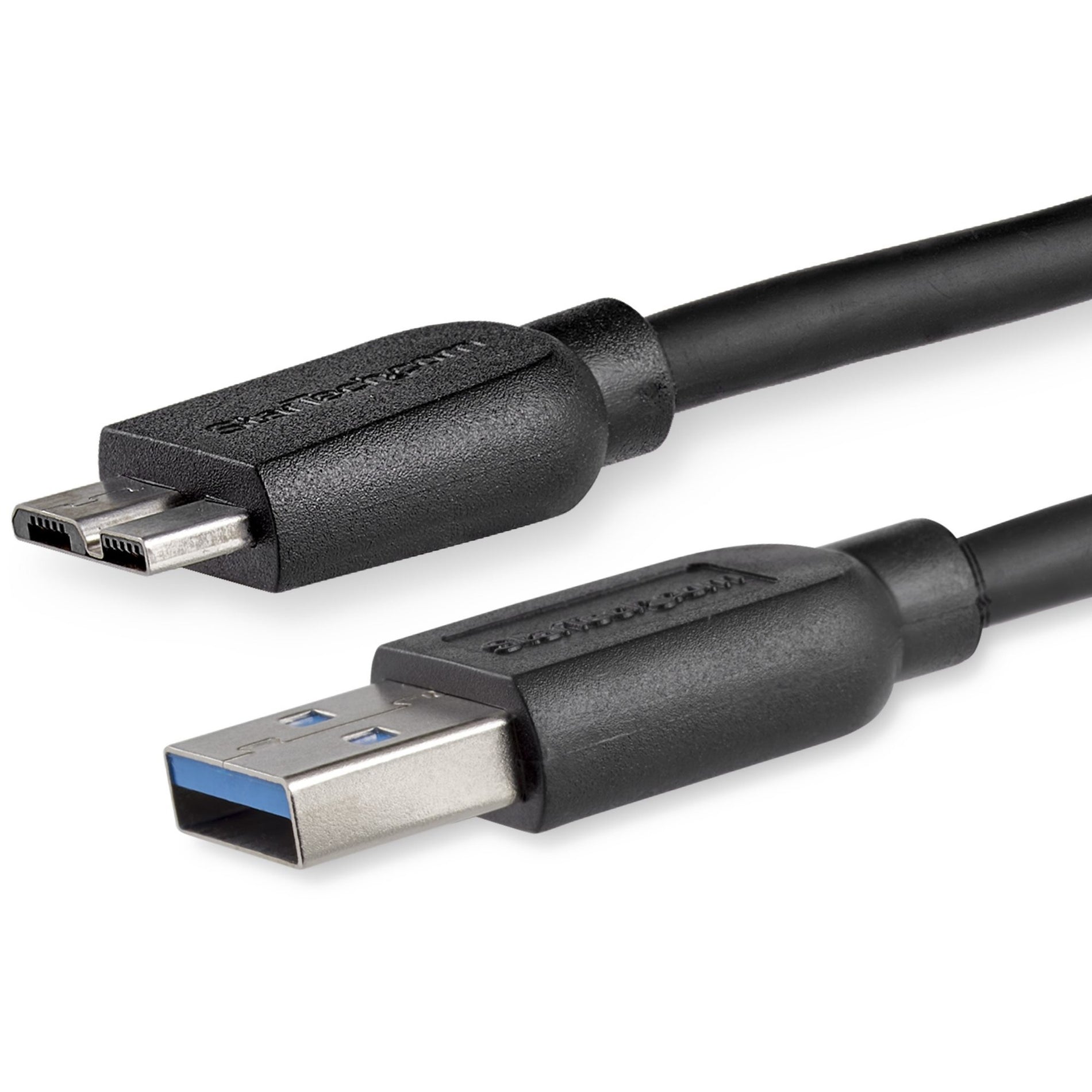 StarTech.com USB3AUB2MS 2m (6ft) Slim SuperSpeed USB 3.0 A to Micro B Cable - M/M, Fast Data Transfer, Flexible and Durable