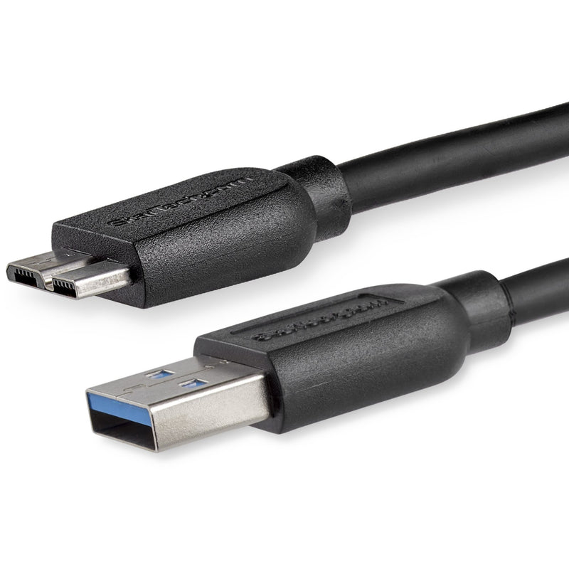 Close-up view of USB 3.0 Type-A and Micro-B connectors showing slim profile design