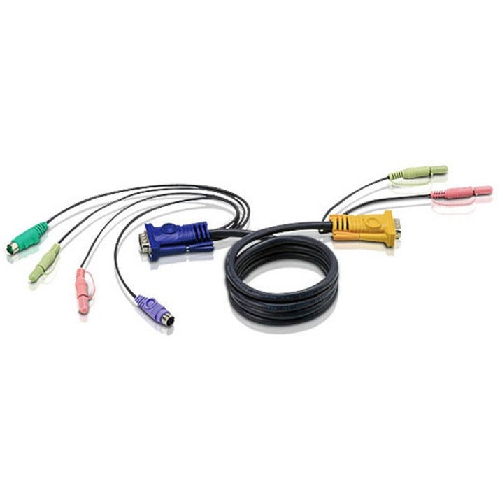 ATEN 2L5302P KVM Cable, 6 ft, Copper Conductor, Black