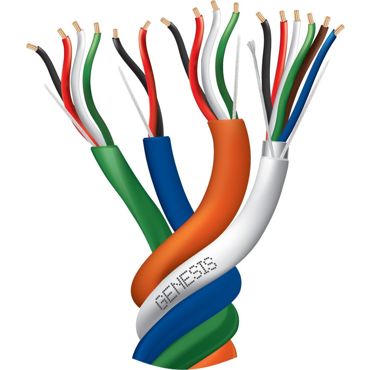 Genesis 21951099 Riser Rated Profusion Access Control Cable, 22/6 AWG, 1000 ft, Stranded, Sunlight Resistant, Shielded