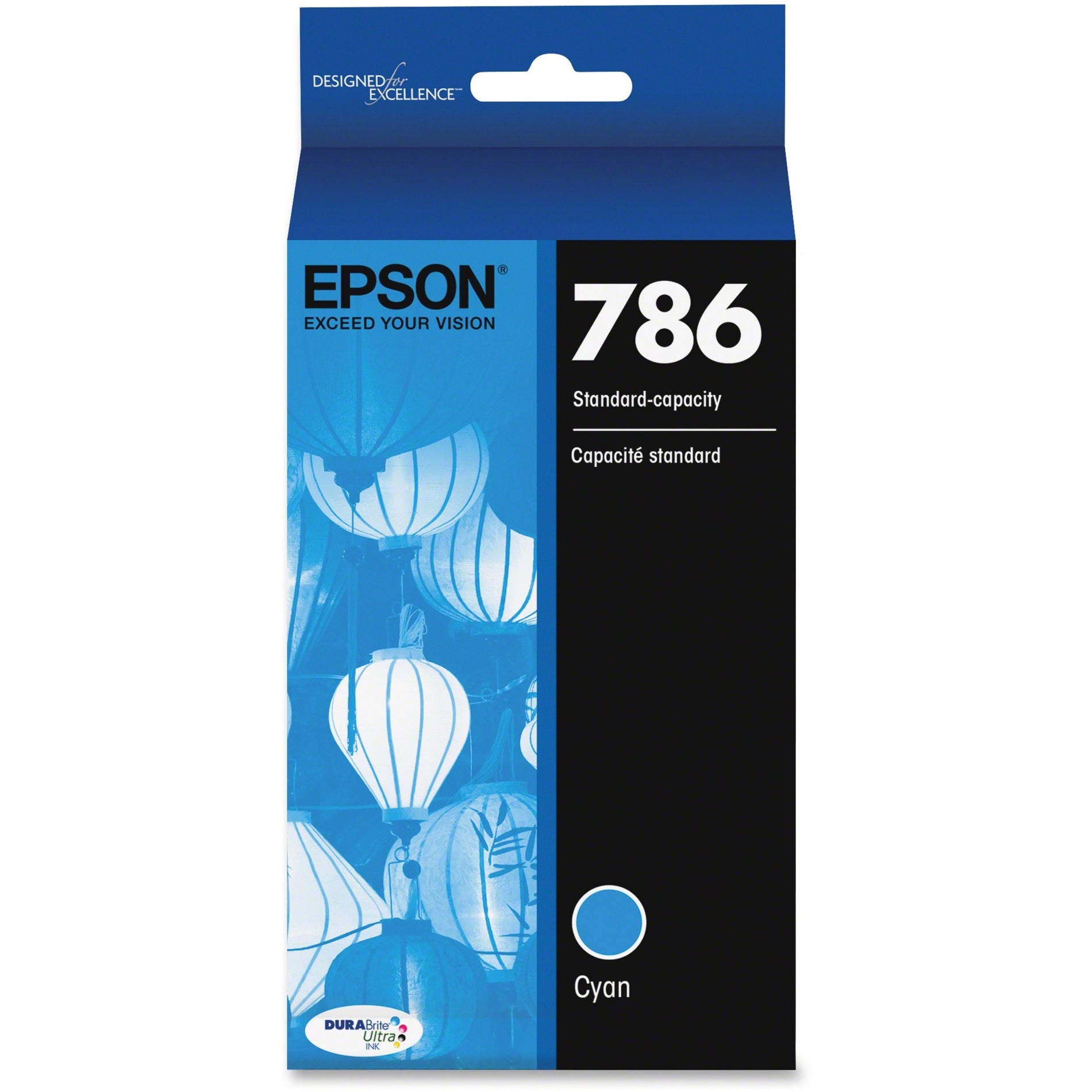 Epson T786220-S 786 Cyan Ink Cartridge, DURABrite Ultra, 800 Page Yield