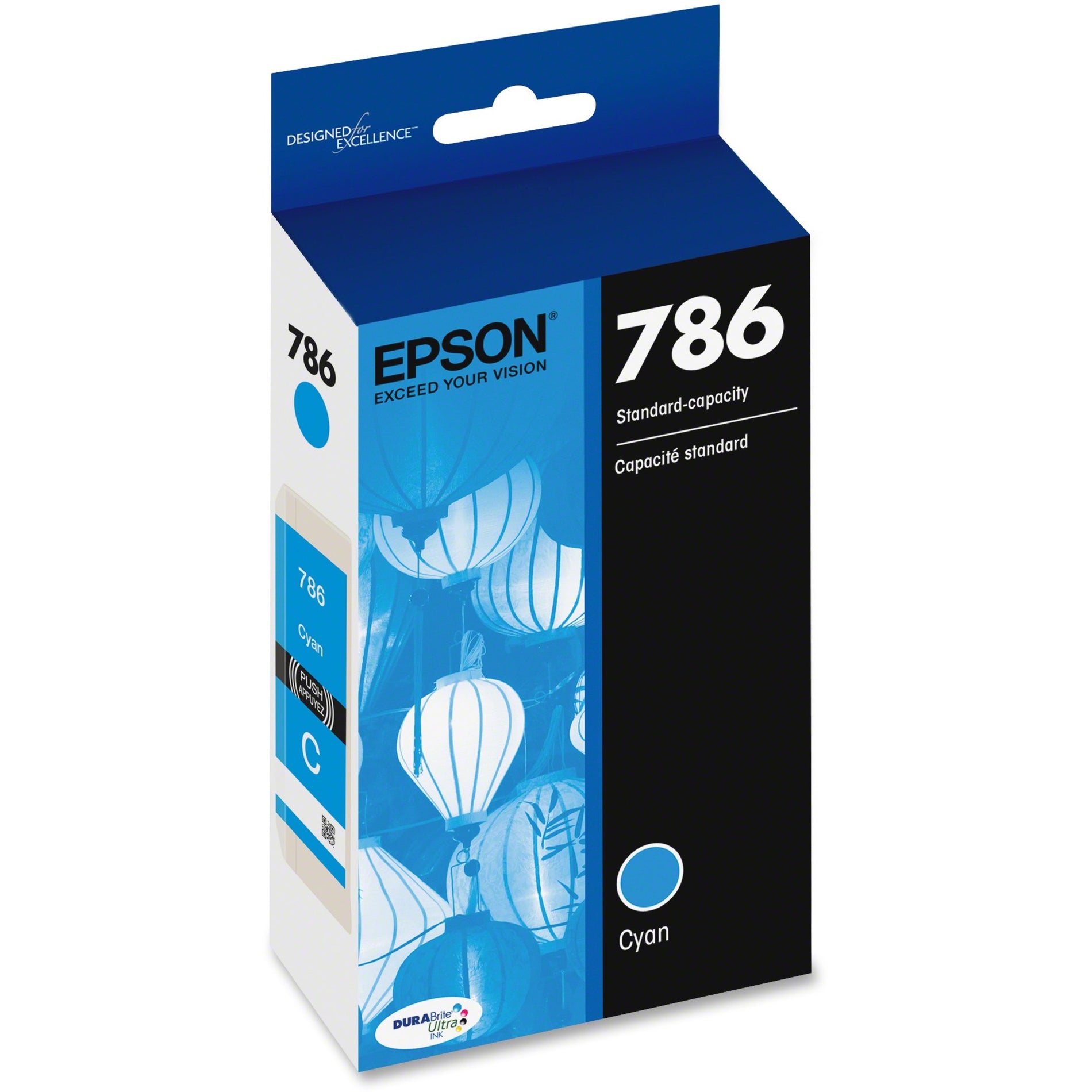 Epson T786220-S 786 Cyan Ink Cartridge, DURABrite Ultra, 800 Page Yield