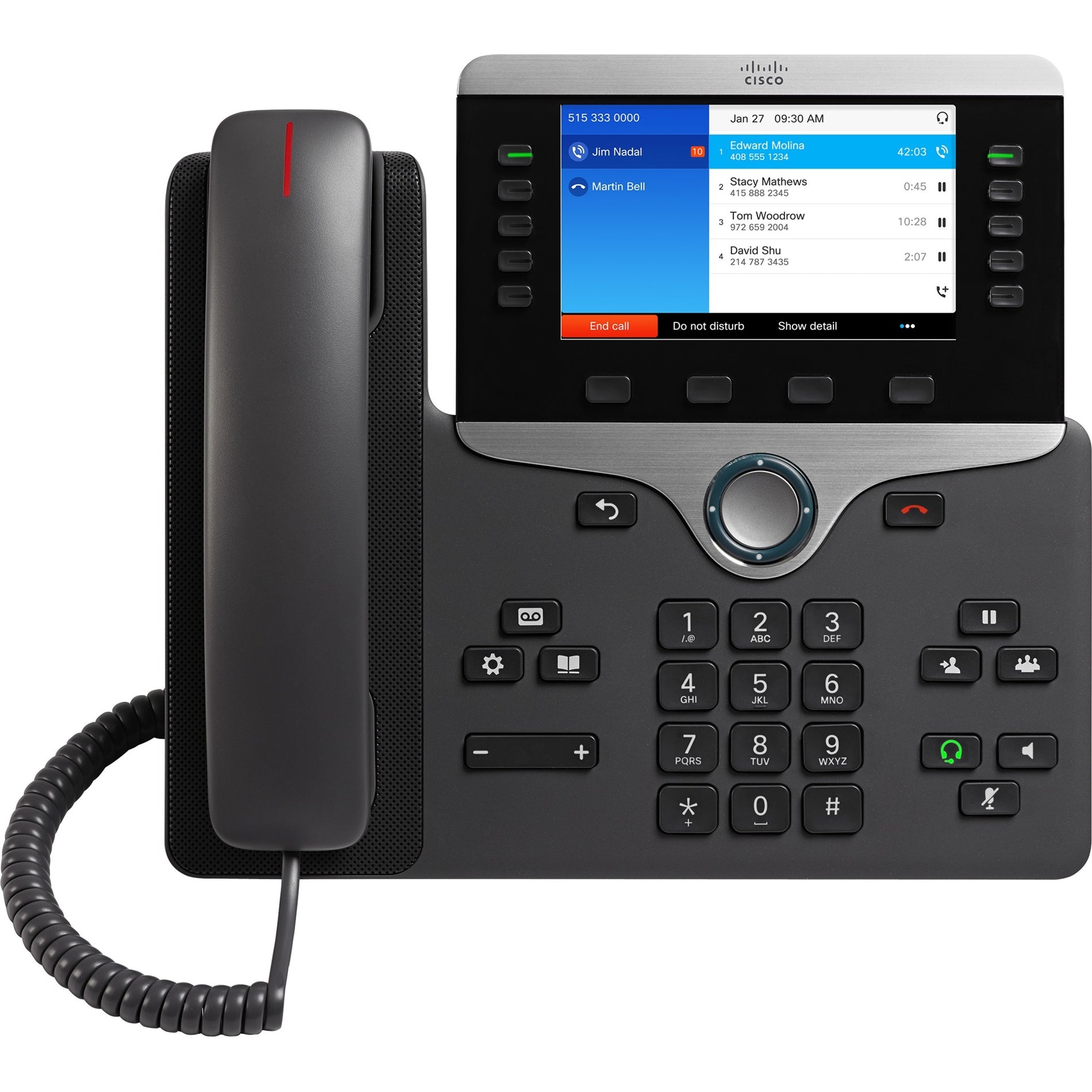 Cisco CP-8841-K9= UC Phone 8841, 5" Color LCD Display, Hands-free, Caller ID, VoIP