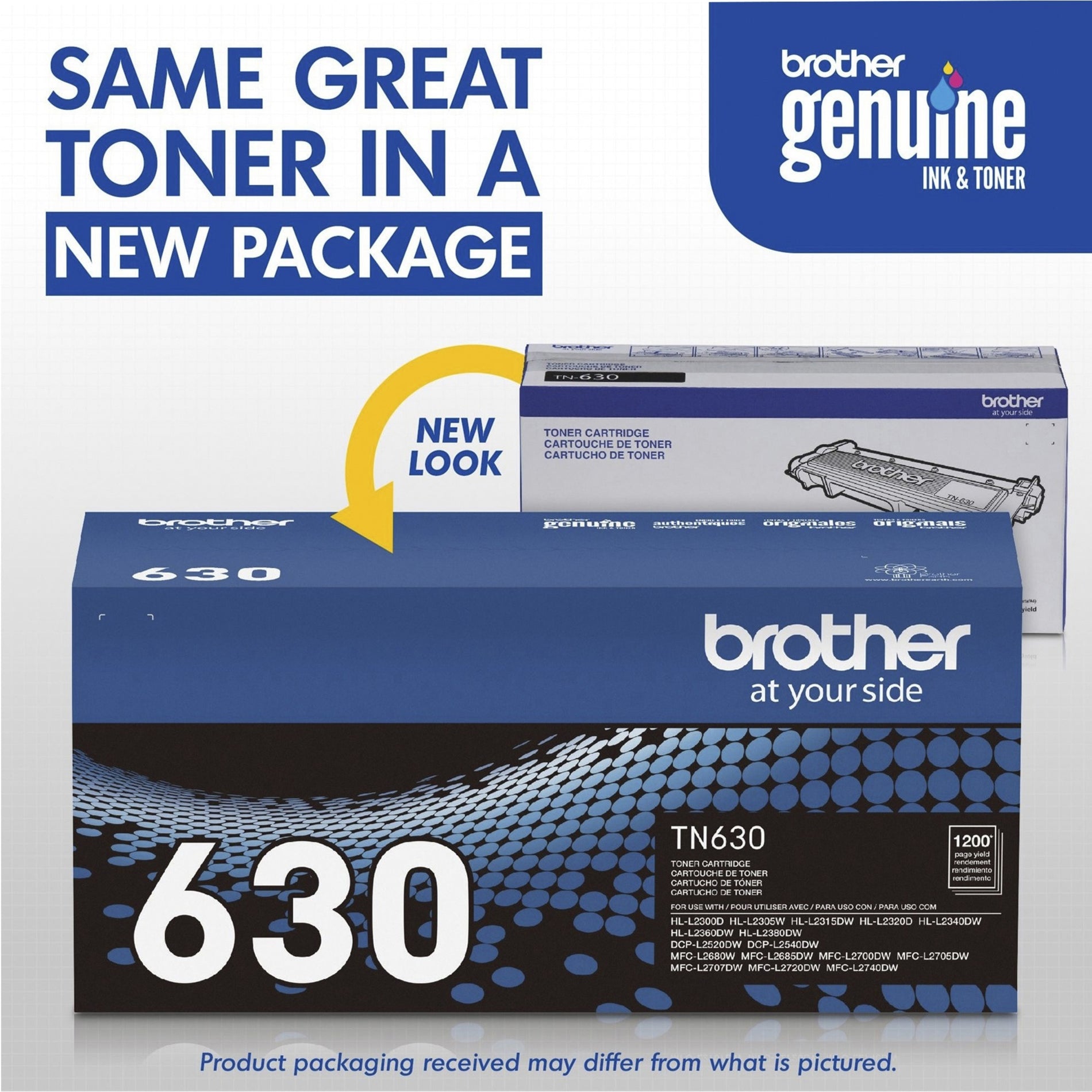 品牌：Brother TN630碳粉盒，1200页产量，黑色