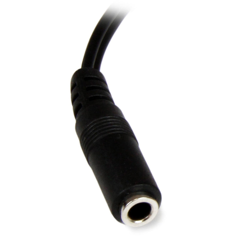 Close-up view of the 3.5mm female connector on StarTech.com audio adapter cable