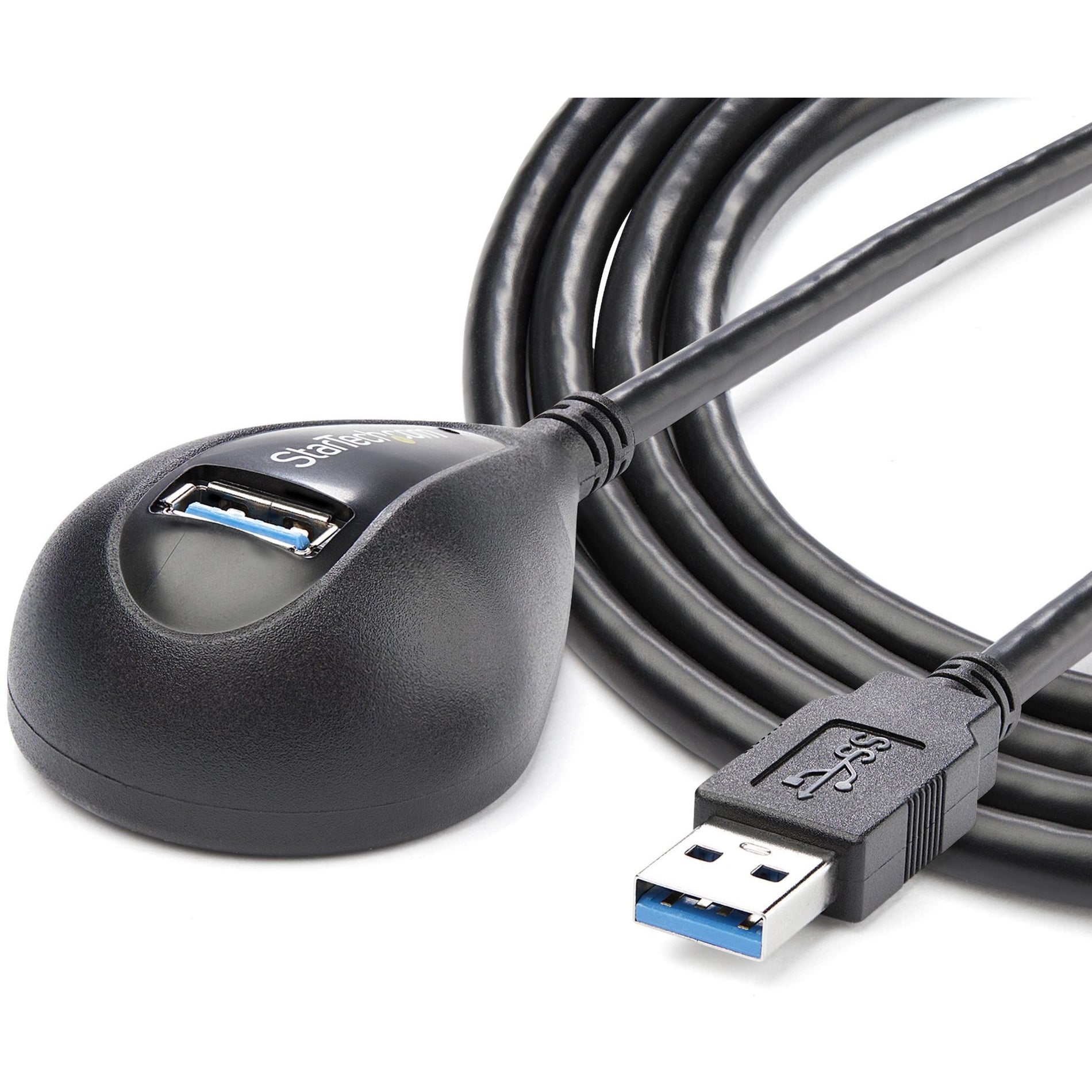 StarTech.com Cable de extensión USB 3.0 de super velocidad de escritorio de 5 pies en negro A a A M/F Protección EMI Velocidad de transferencia de datos de 5 Gbit/s