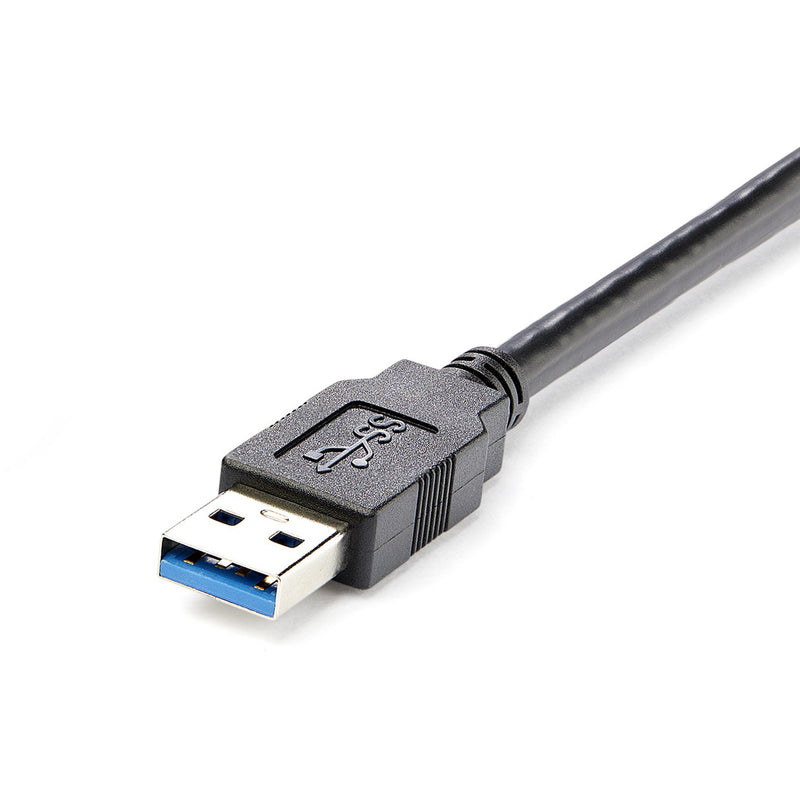 Detailed view of StarTech.com USB 3.0 Type-A male connector with blue interface