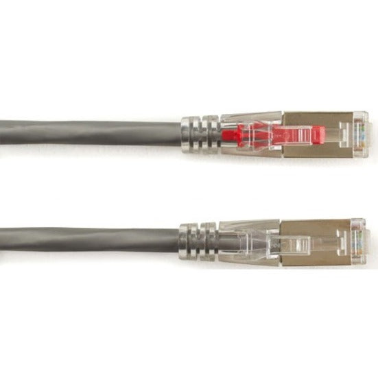 Side-by-side comparison of GigaTrue 3 Cat.6 cable connectors showing standard and red-pin locked configurations