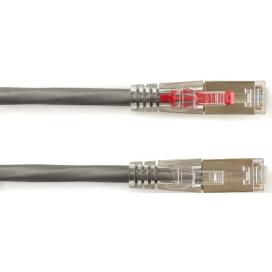 Side-by-side comparison of GigaTrue 3 Cat6 cables showing locked and unlocked configurations with red locking pin