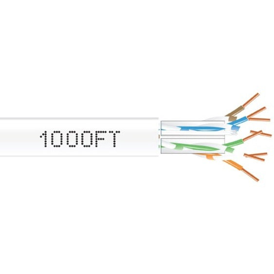 Black Box C6ABC50-WH-1000 GigaTrue Cat.6a UTP Network Cable, 1000 ft, Flame Resistant, 10 Gbit/s Data Transfer Rate