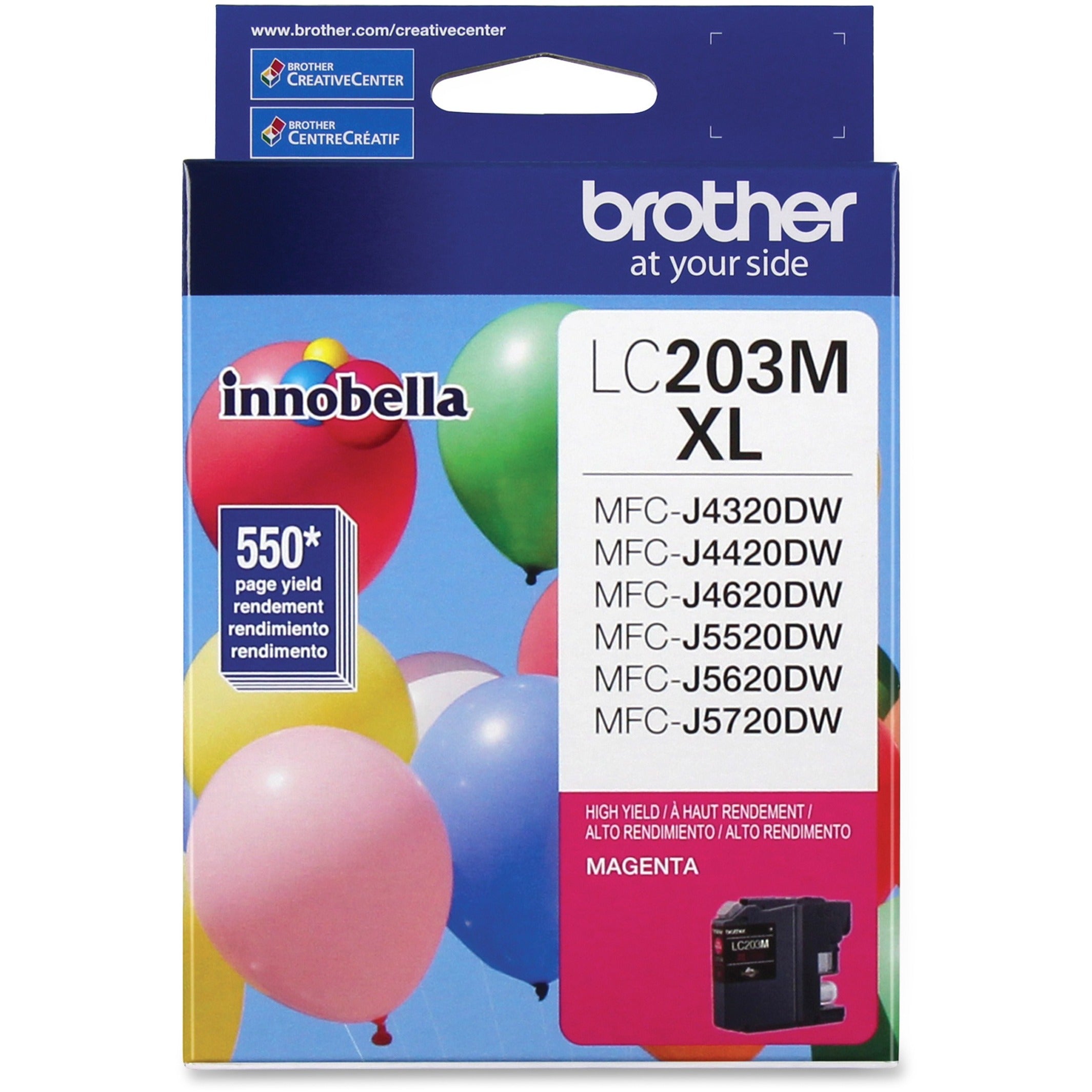 Brother Innobella LC203M High-Yield Magenta Ink Cartridge, 550 Page Yield, Provides Fade-Resistant Professional Prints, Compatible with MFC-J Series Printers - LC203M (90 Day Warranty)